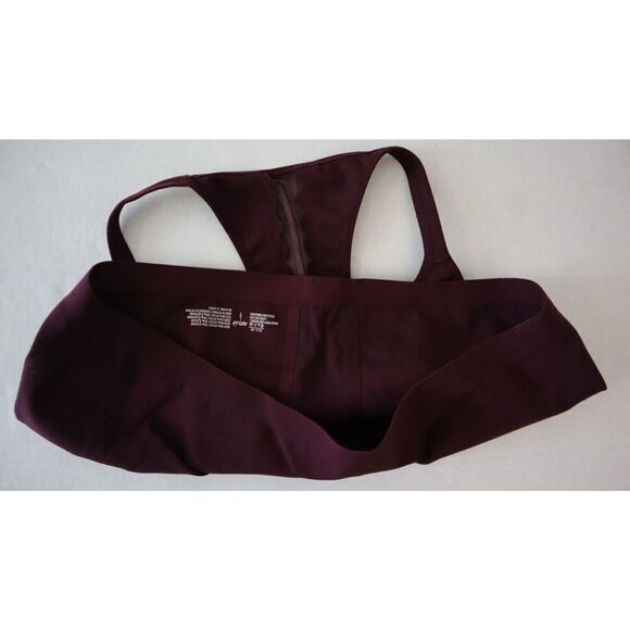 Aerie Women's Sz Large Burgundy Real Me Mesh Racerback Sports Bra - Picture 3 of 4